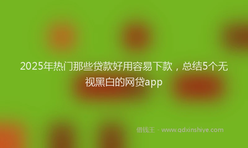 2025年热门那些贷款好用容易下款，总结5个无视黑白的网贷app