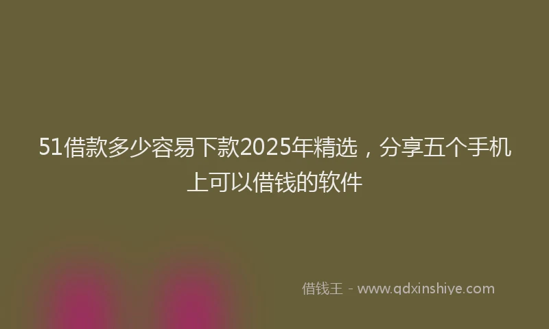 51借款多少容易下款2025年精选，分享五个手机上可以借钱的软件