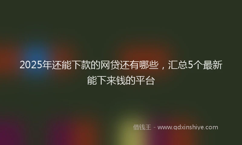 2025年还能下款的网贷还有哪些，汇总5个最新能下来钱的平台
