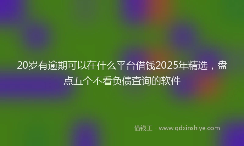 20岁有逾期可以在什么平台借钱2025年精选，盘点五个不看负债查询的软件