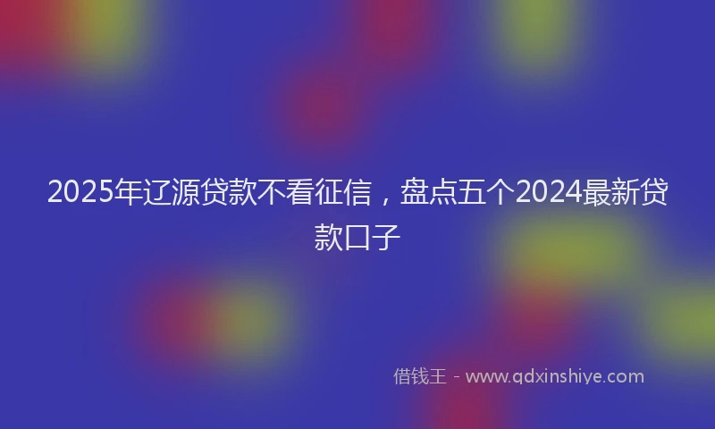 2025年辽源贷款不看征信，盘点五个2024最新贷款口子