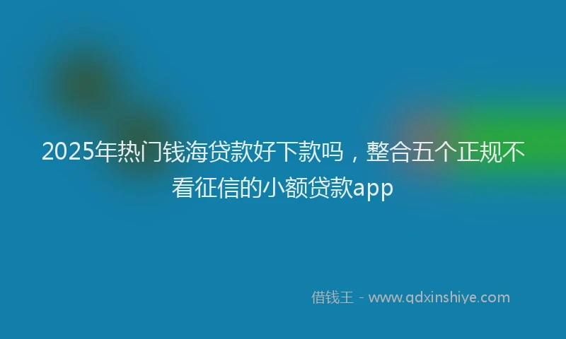 2025年热门钱海贷款好下款吗，整合五个正规不看征信的小额贷款app