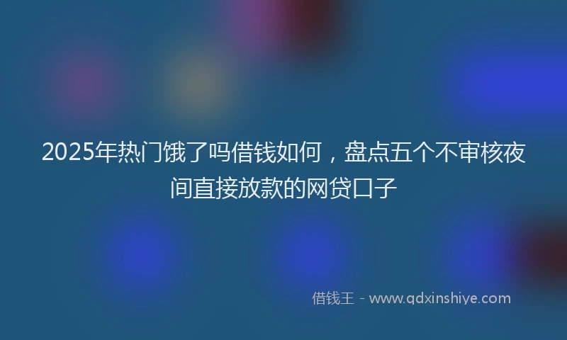 2025年热门饿了吗借钱如何，盘点五个不审核夜间直接放款的网贷口子