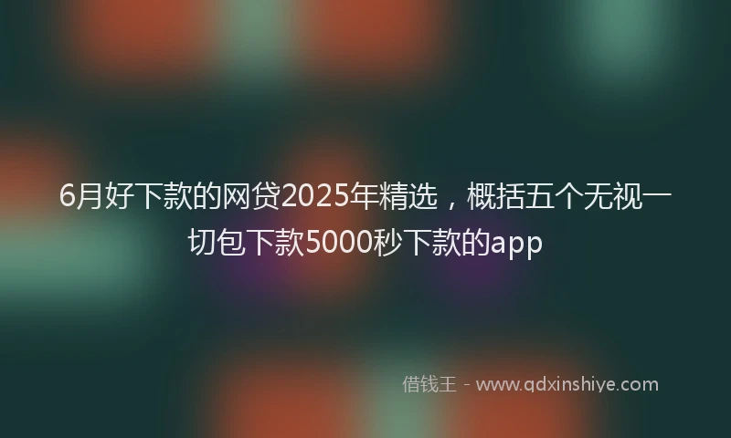 6月好下款的网贷2025年精选，概括五个无视一切包下款5000秒下款的app