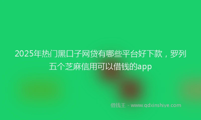 2025年热门黑口子网贷有哪些平台好下款，罗列五个芝麻信用可以借钱的app
