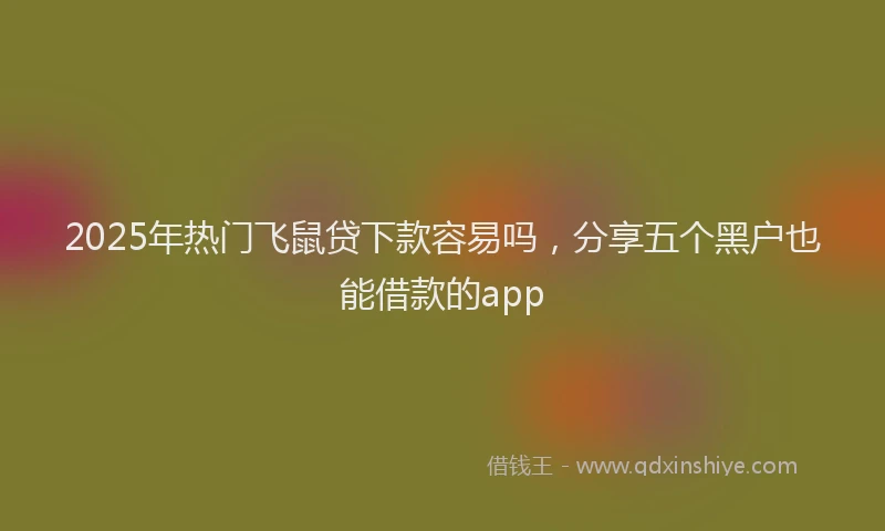 2025年热门飞鼠贷下款容易吗，分享五个黑户也能借款的app
