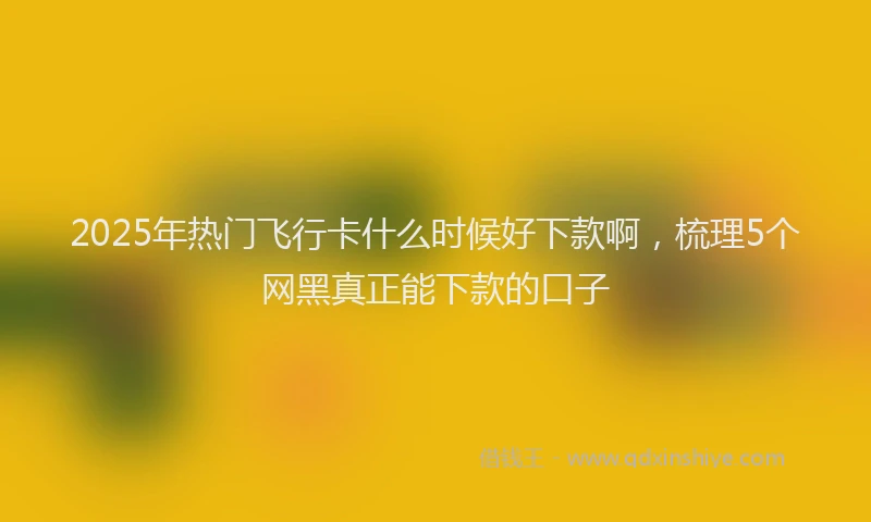 2025年热门飞行卡什么时候好下款啊,梳理5个网黑真正能下款的口子