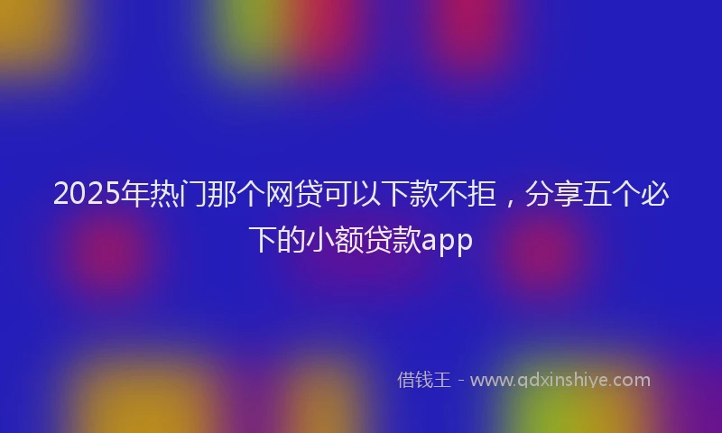 2025年热门那个网贷可以下款不拒，分享五个必下的小额贷款app