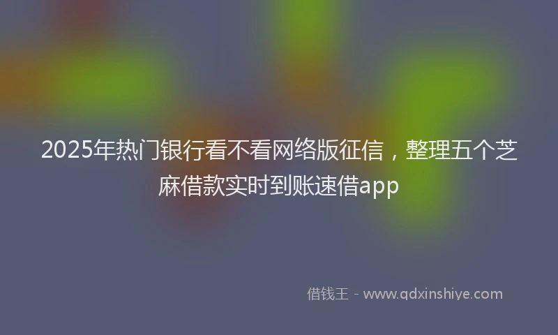 2025年热门银行看不看网络版征信，整理五个芝麻借款实时到账速借app