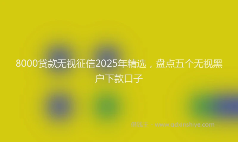 8000贷款无视征信2025年精选，盘点五个无视黑户下款口子