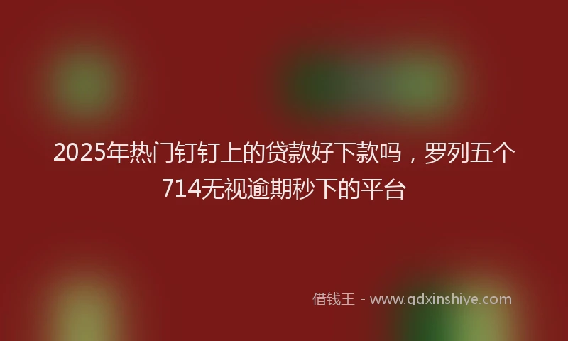 2025年热门钉钉上的贷款好下款吗，罗列五个714无视逾期秒下的平台