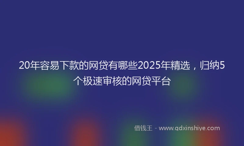 20年容易下款的网贷有哪些2025年精选，归纳5个极速审核的网贷平台