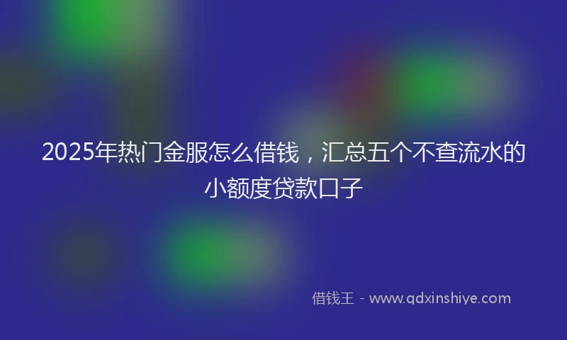 2025年热门金服怎么借钱，汇总五个不查流水的小额度贷款口子