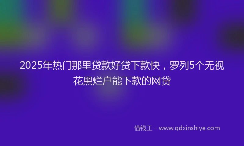 2025年热门那里贷款好贷下款快，罗列5个无视花黑烂户能下款的网贷