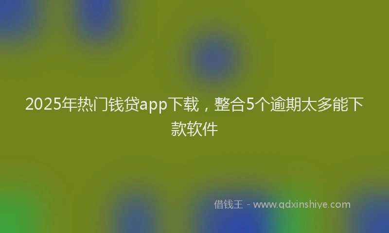 2025年热门钱贷app下载,整合5个逾期太多能下款软件