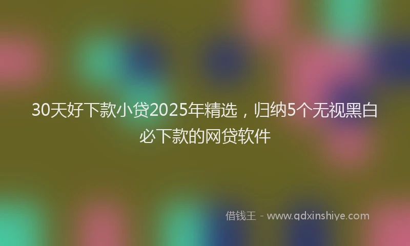 30天好下款小贷2025年精选，归纳5个无视黑白必下款的网贷软件