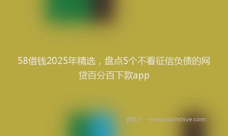 58借钱2025年精选，盘点5个不看征信负债的网贷百分百下款app