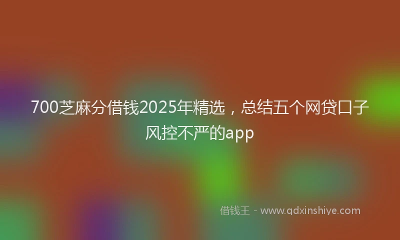 700芝麻分借钱2025年精选,总结五个网贷口子风控不严的app