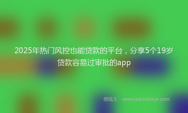 2025年热门风控也能贷款的平台，分享5个19岁贷款容易过审批的app