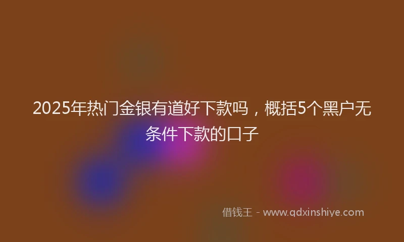 2025年热门金银有道好下款吗，概括5个黑户无条件下款的口子