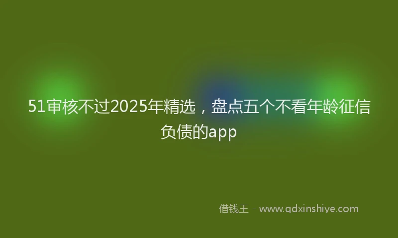 51审核不过2025年精选，盘点五个不看年龄征信负债的app