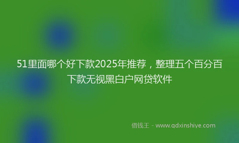 51里面哪个好下款2025年推荐，整理五个百分百下款无视黑白户网贷软件