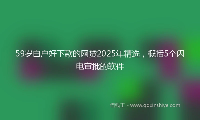 59岁白户好下款的网贷2025年精选，概括5个闪电审批的软件