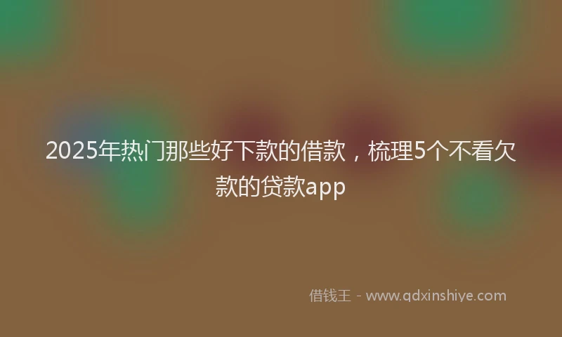 2025年热门那些好下款的借款，梳理5个不看欠款的贷款app