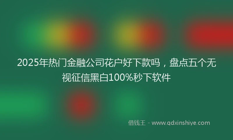 2025年热门金融公司花户好下款吗，盘点五个无视征信黑白100%秒下软件