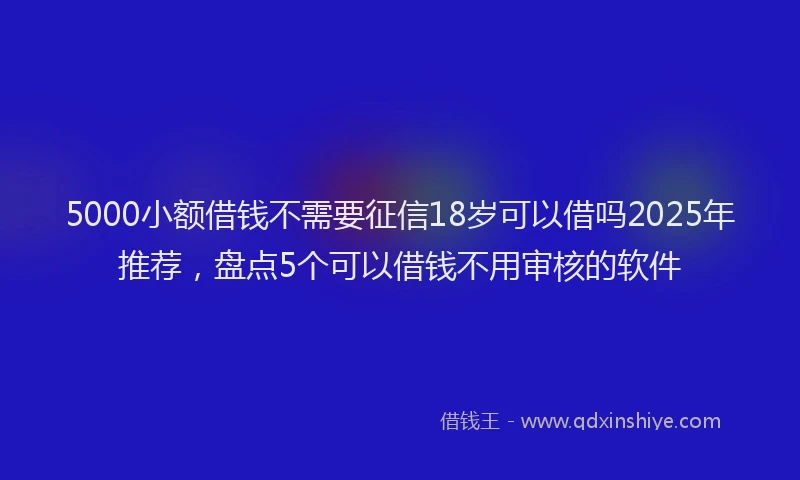 5000小额借钱不需要征信18岁可以借吗2025年推荐，盘点5个可以借钱不用审核的软件