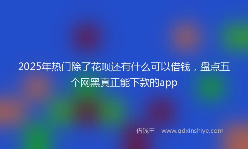 2025年热门除了花呗还有什么可以借钱，盘点五个网黑真正能下款的app