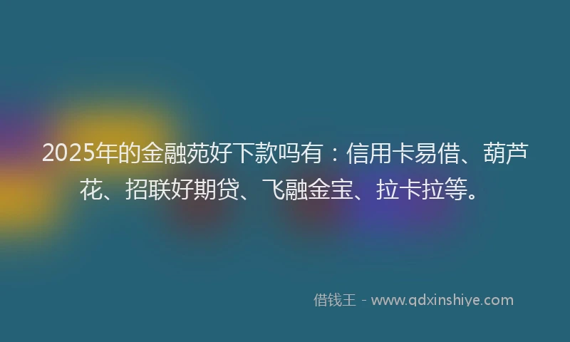 2025年的金融苑好下款吗有：信用卡易借、葫芦花、招联好期贷、飞融金宝、拉卡拉等。