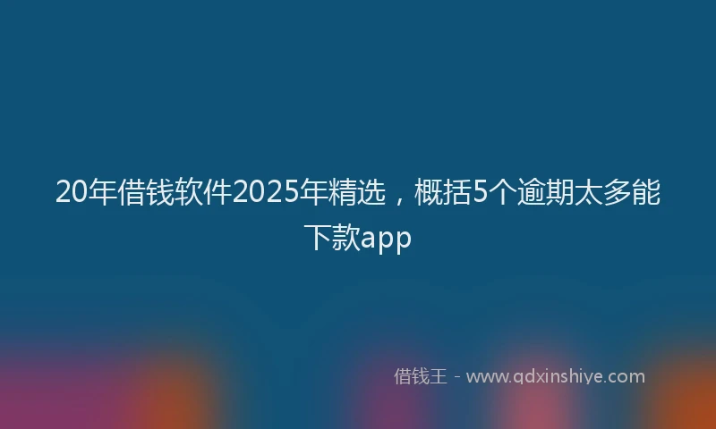 20年借钱软件2025年精选,概括5个逾期太多能下款app