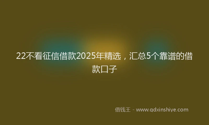 22不看征信借款2025年精选，汇总5个靠谱的借款口子