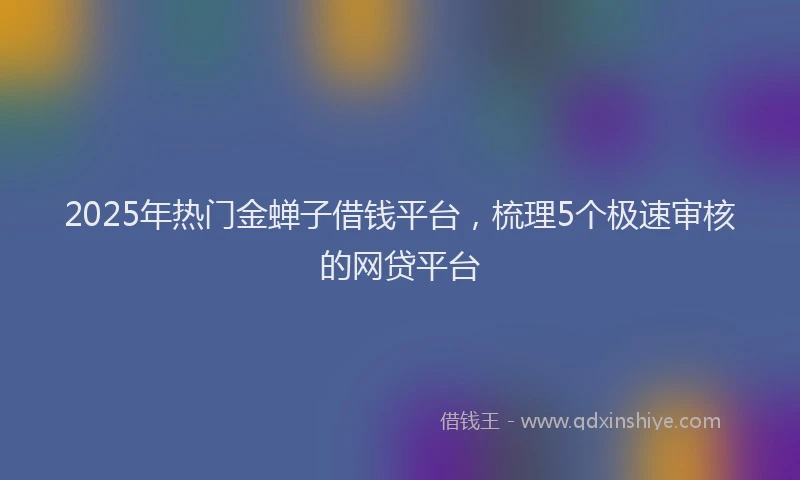 2025年热门金蝉子借钱平台，梳理5个极速审核的网贷平台