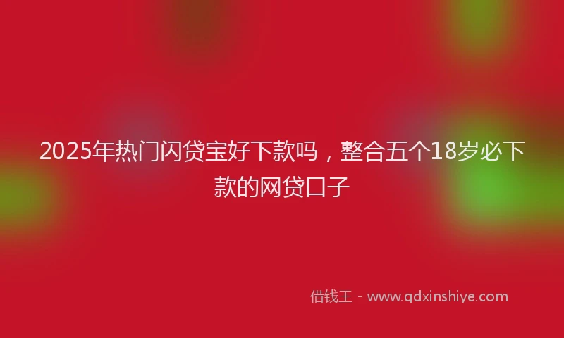 2025年热门闪贷宝好下款吗，整合五个18岁必下款的网贷口子