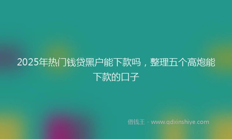 2025年热门钱贷黑户能下款吗，整理五个高炮能下款的口子