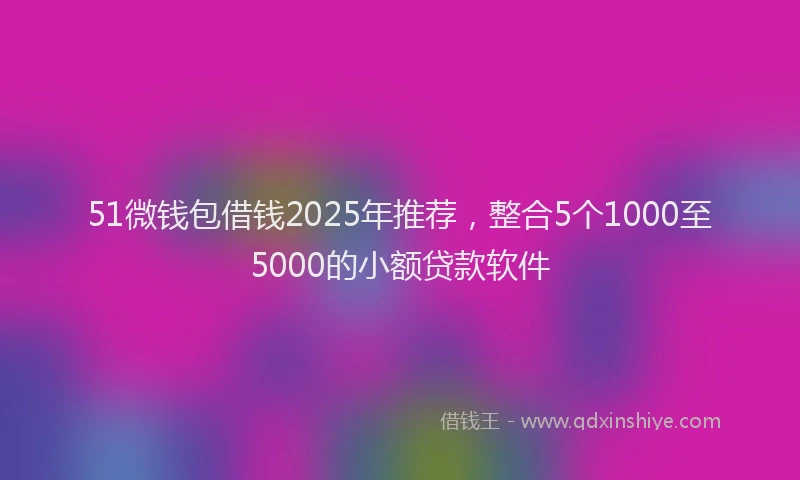 51微钱包借钱2025年推荐，整合5个1000至5000的小额贷款软件