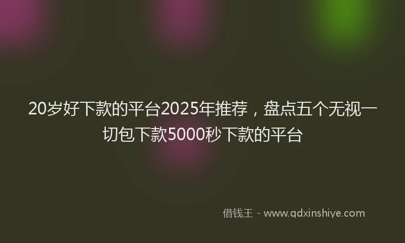 20岁好下款的平台2025年推荐，盘点五个无视一切包下款5000秒下款的平台