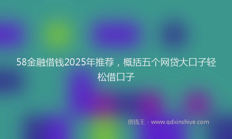 58金融借钱2025年推荐，概括五个网贷大口子轻松借口子