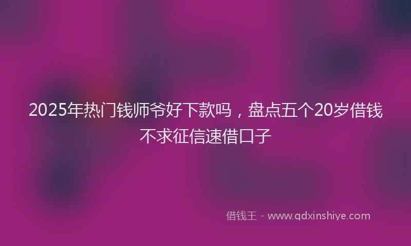 2025年热门钱师爷好下款吗，盘点五个20岁借钱不求征信速借口子