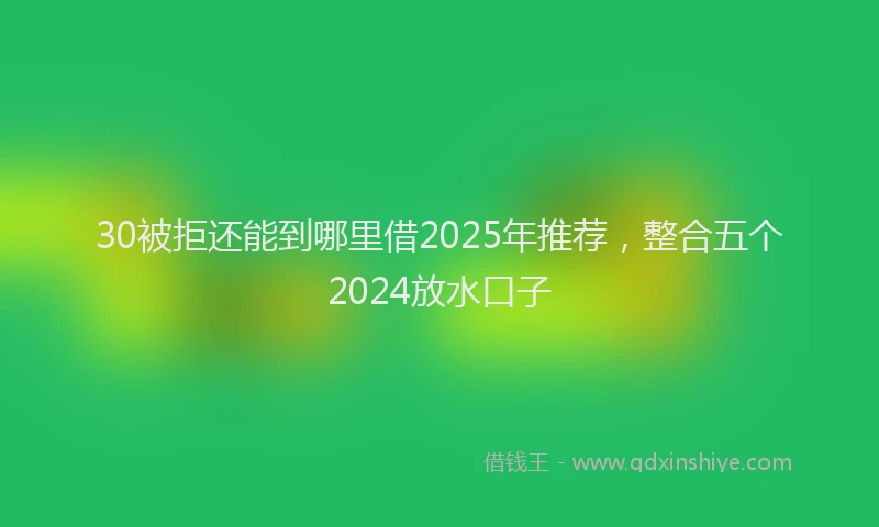 30被拒还能到哪里借2025年推荐，整合五个2024放水口子