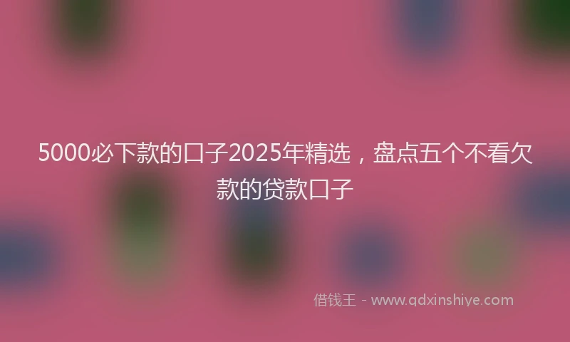 5000必下款的口子2025年精选，盘点五个不看欠款的贷款口子
