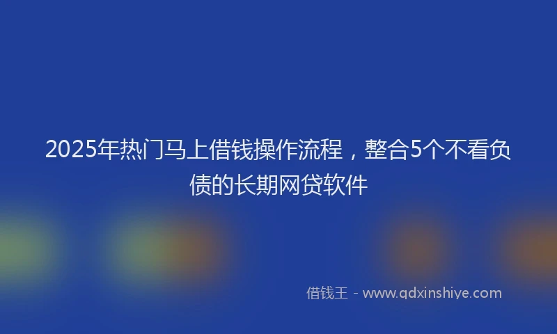 2025年热门马上借钱操作流程,整合5个不看负债的长期网贷软件