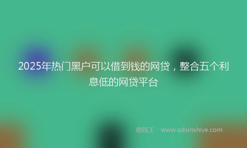 2025年热门黑户可以借到钱的网贷，整合五个利息低的网贷平台