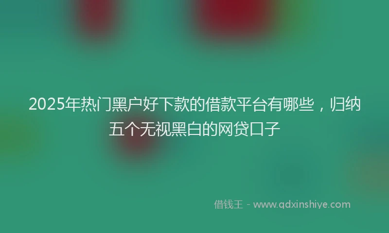 2025年热门黑户好下款的借款平台有哪些，归纳五个无视黑白的网贷口子