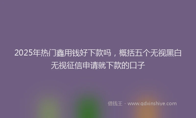 2025年热门鑫用钱好下款吗，概括五个无视黑白无视征信申请就下款的口子