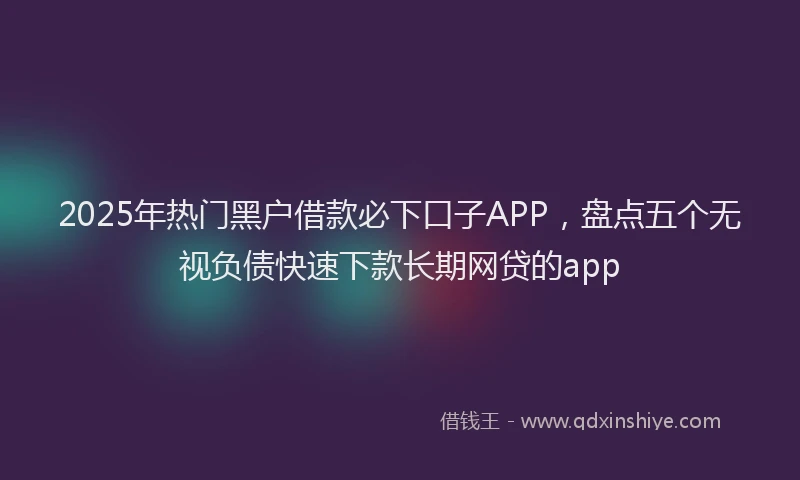 2025年热门黑户借款必下口子APP，盘点五个无视负债快速下款长期网贷的app