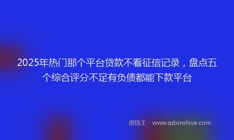 2025年热门那个平台贷款不看征信记录，盘点五个综合评分不足有负债都能下款平台