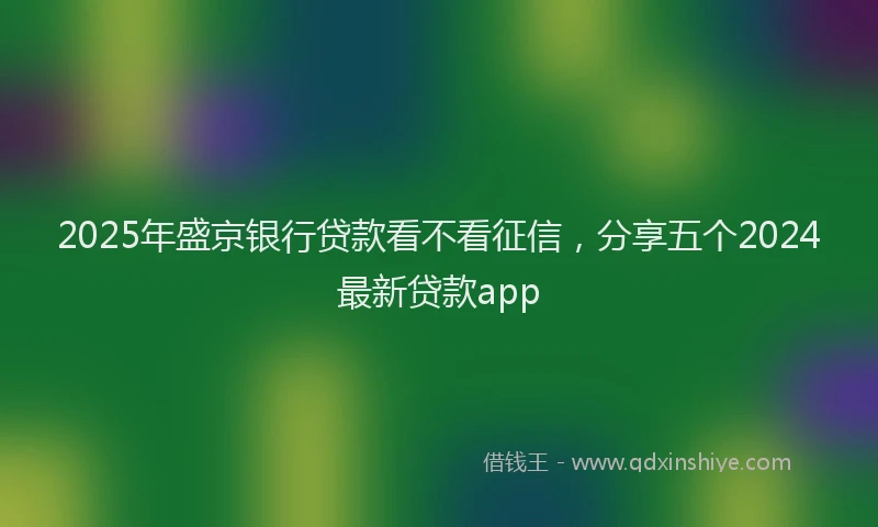 2025年盛京银行贷款看不看征信，分享五个2024最新贷款app